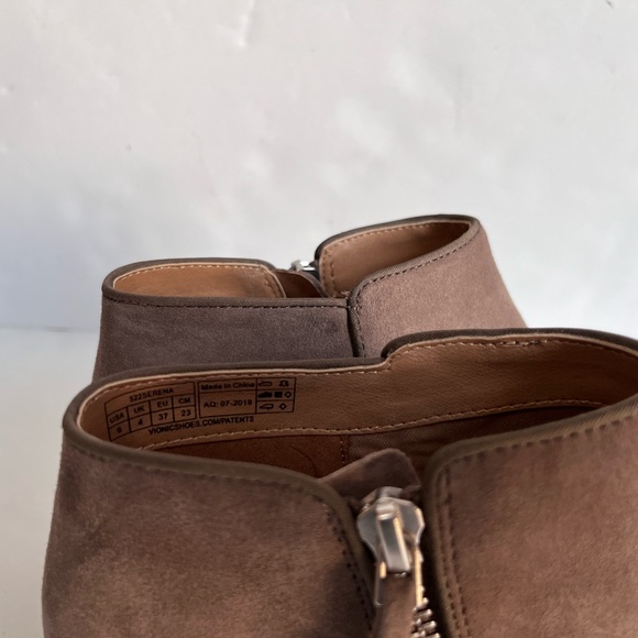Vionic Joy Serena Orthotic Suede Ankle Boots Womens 6 Taupe Comfort Side Zip - Picture 6 of 7